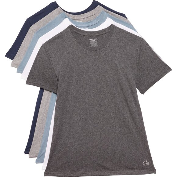 UNIPRO TREK men's 5-Pack Cotton-Blend Jersey Undershirts Short Sleeve NWT - Picture 1 of 3